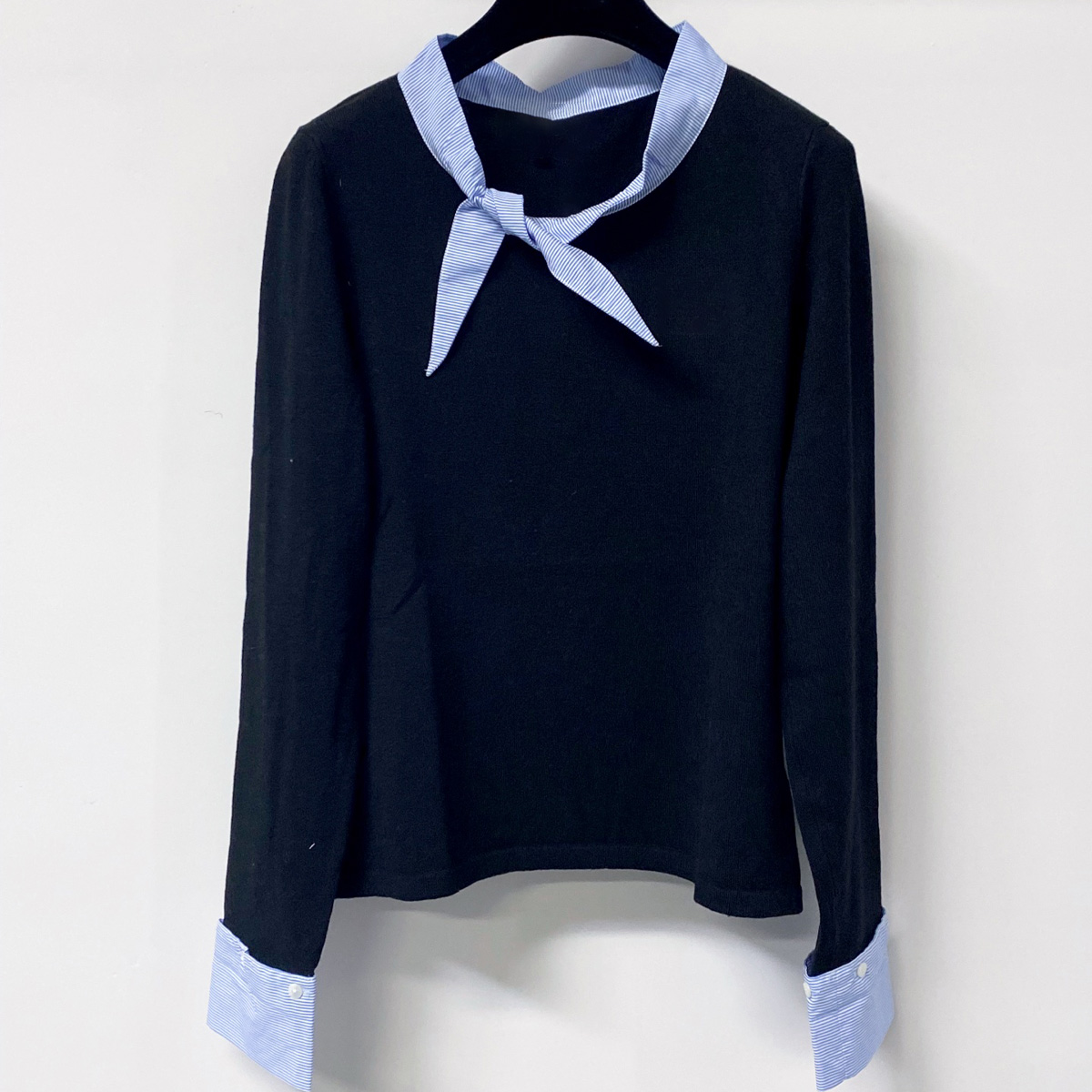 Women'S Fashion Tops - High Quality Women Tie Neck Knit