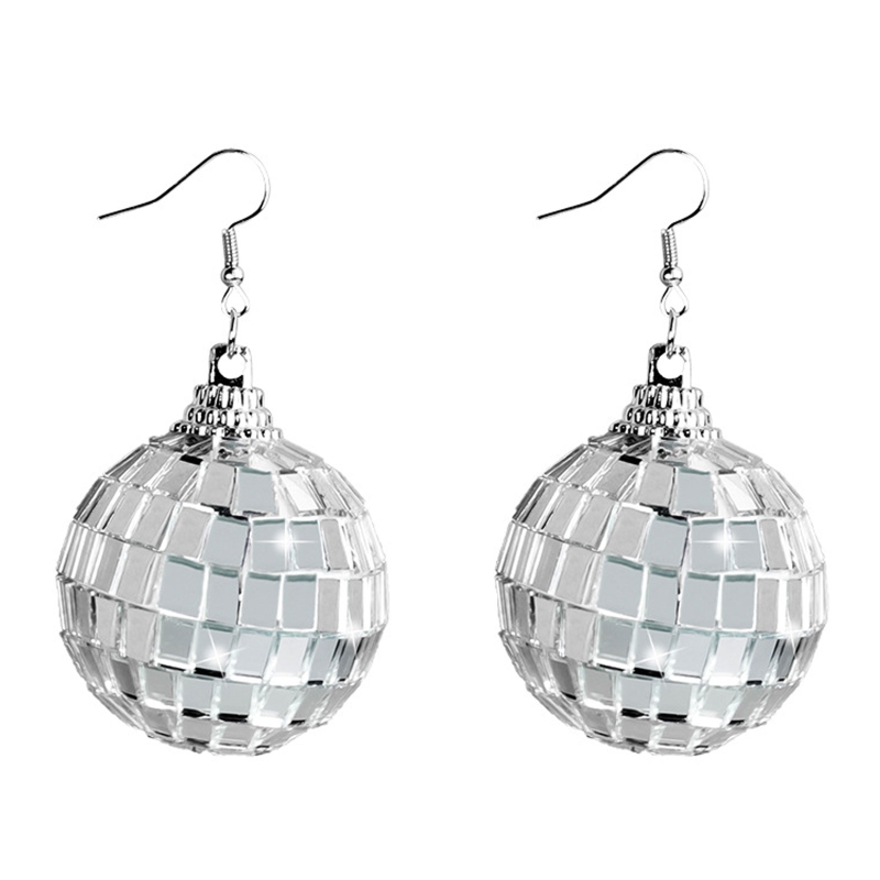 Women'S Fashion Of The 70S - 31BB Disco Ball Earrings Dangle Earrings