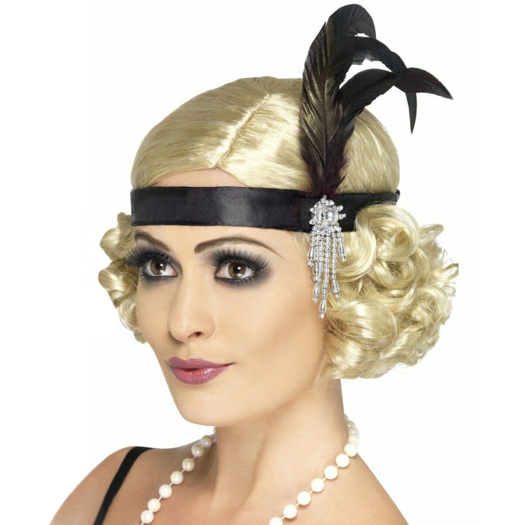 Women'S Fashion Of The 1920S - Ladies Flapper Feather Headband Charleston Headdress