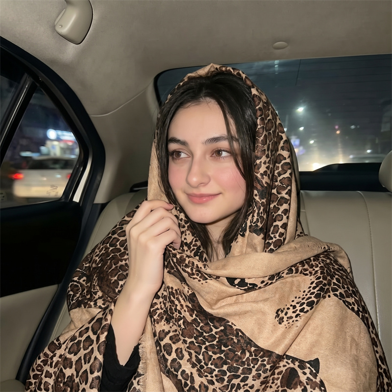 Women Fashion Wear - Vintage Leopard Print Hijab and Headscarf