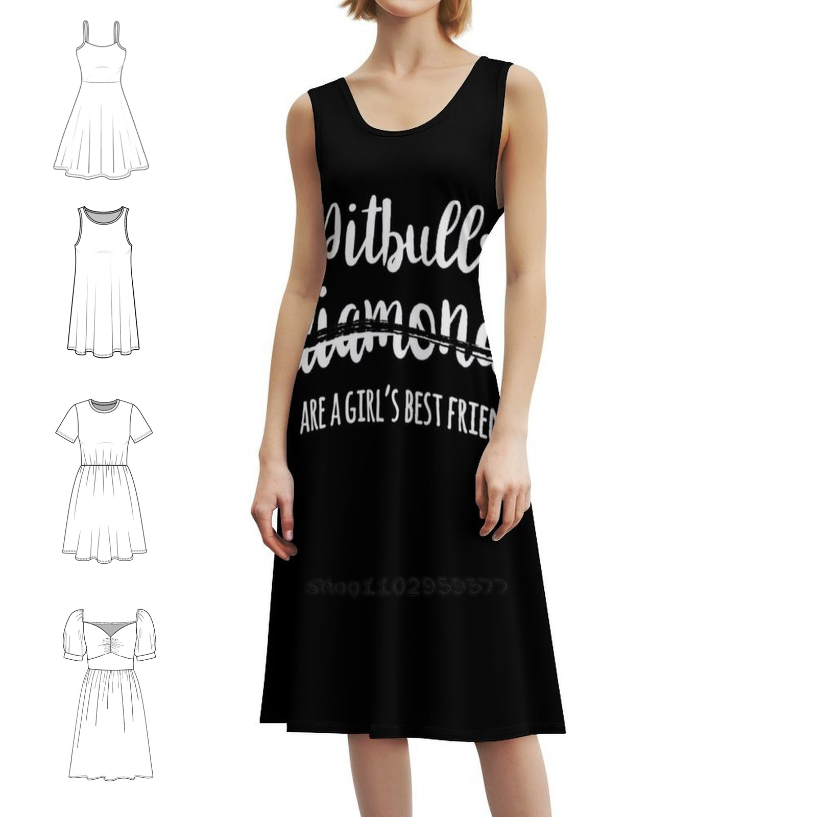 Smocked Dress Women - Pitbulls Are A Girl'S Best Friend