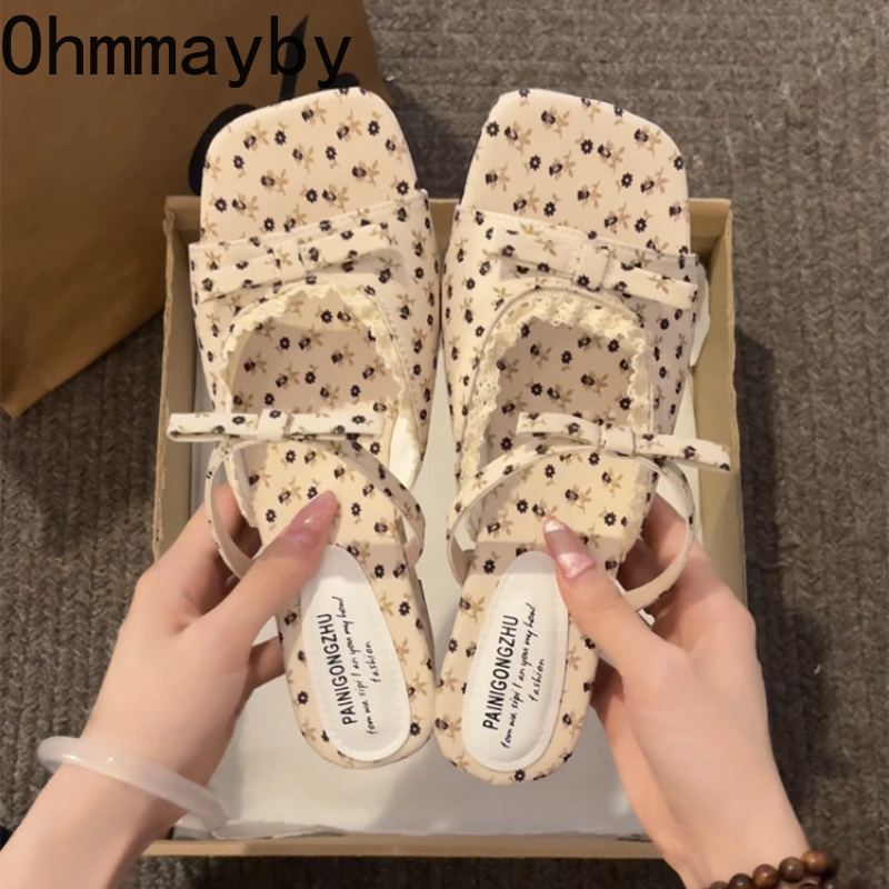Floral Summer Dress - 2026 Summer Floral Wedges Heel Women