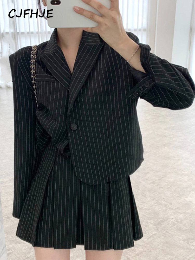 Women'S Fashion Leather Jacket - CJFHJE Fashion Stripe Blazer Women Autumn