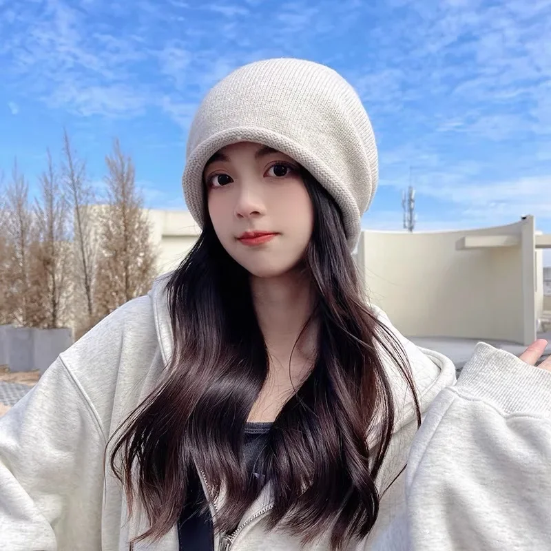 Women Fashion Hats - Knitted Bonnet Hoods Female Winter Warm
