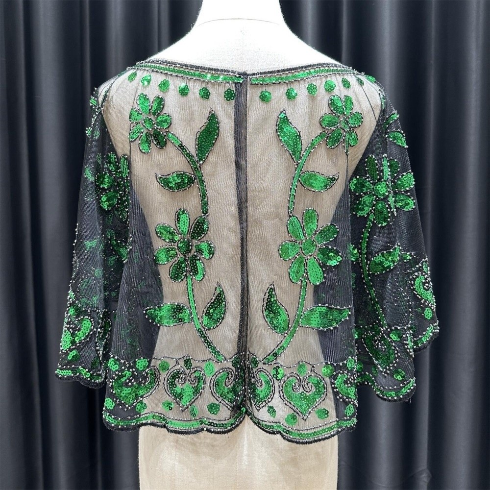 Women'S Fashion Of The 1920S - New 1920s Shoulder Shawl Sparkling Floral