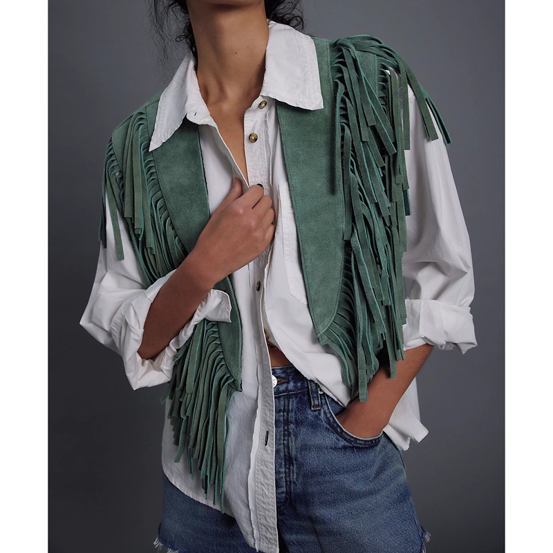 Women'S Fashion Of The 70S - Women's Y2k Vintage Suede Vest Coat