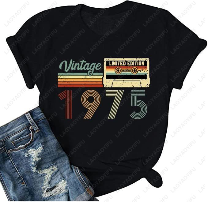 Women'S Fashion Of The 70S - Vintage 1975 T-Shirts for Women 50th