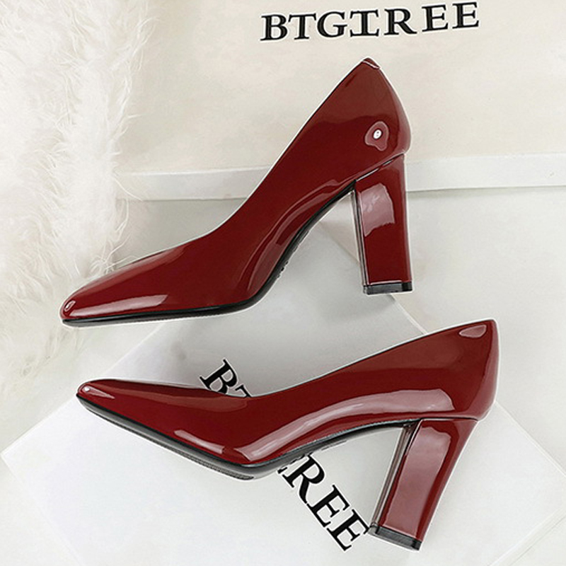 Women'S Fashion Underwear - BIGTREE Fashion Patent Leather Pumps Woman