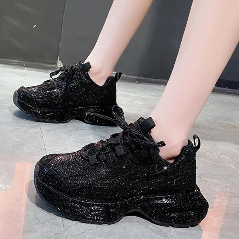 Women'S Fashion Running Shoes - Designer Women Bling Running Shoes Chunky