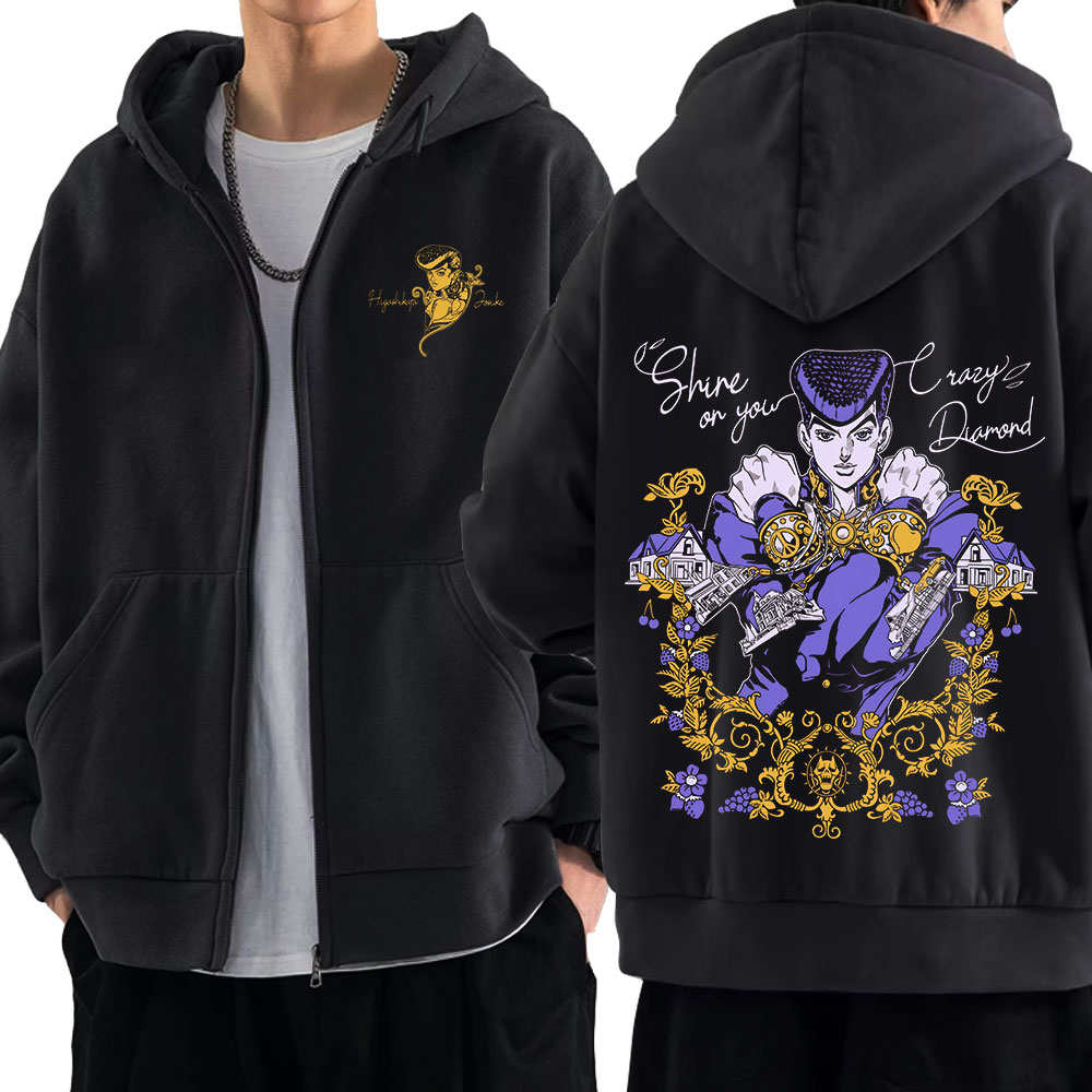 Women'S Fashion Zip Hoodie - Anime Jojo Bizarre Adventure Zipper Hoodies
