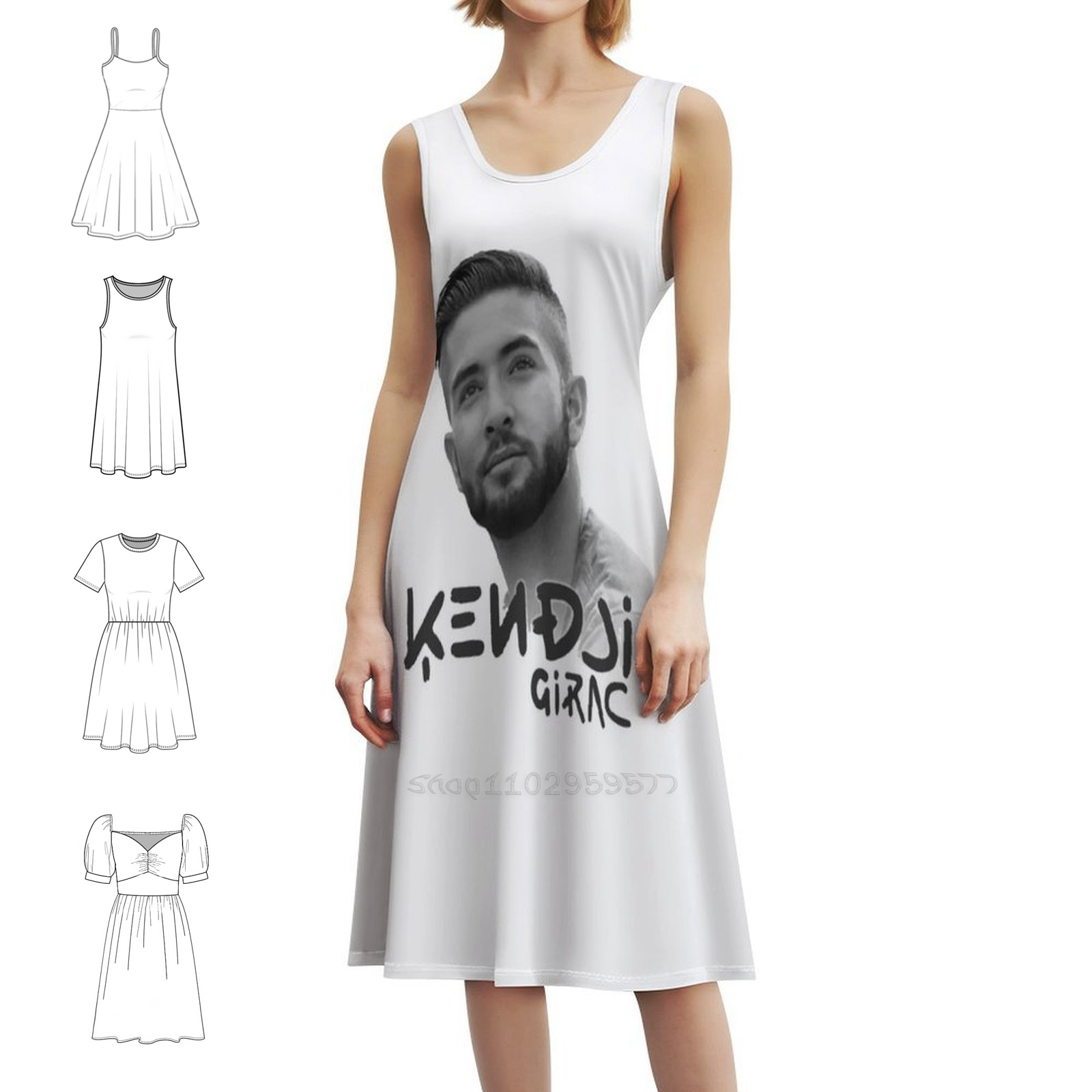 Smocked Dress Women - Kendji Girac Portrait Floral Smock Dress