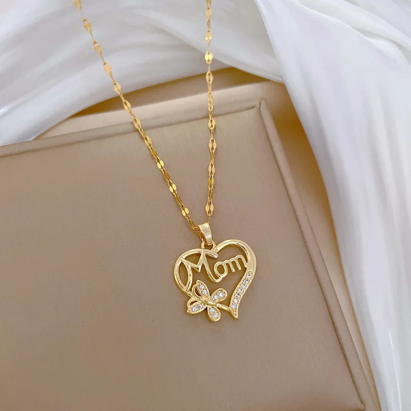 Women'S Day Fashion Show - Fashion Heart Butterfly Mom Zircon Pendant