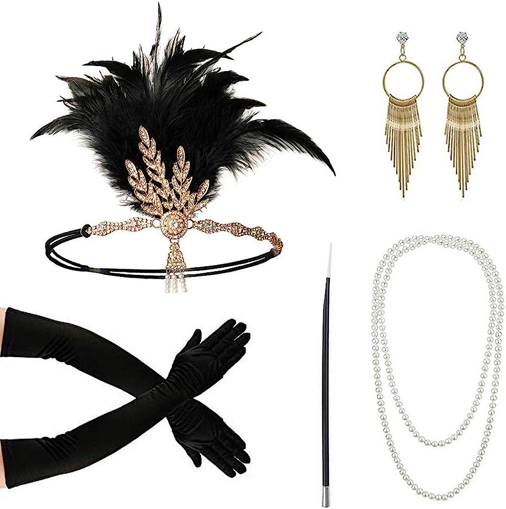 Women'S Fashion Of The 1920S - PESENAR 1920s Fashion Flapper Headband Cigarette