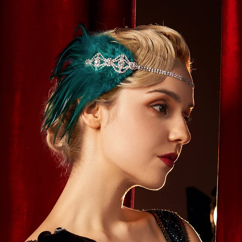 Women'S Fashion Of The 1920S - Stonefans Green Flapper Headband 1920s Headpiece