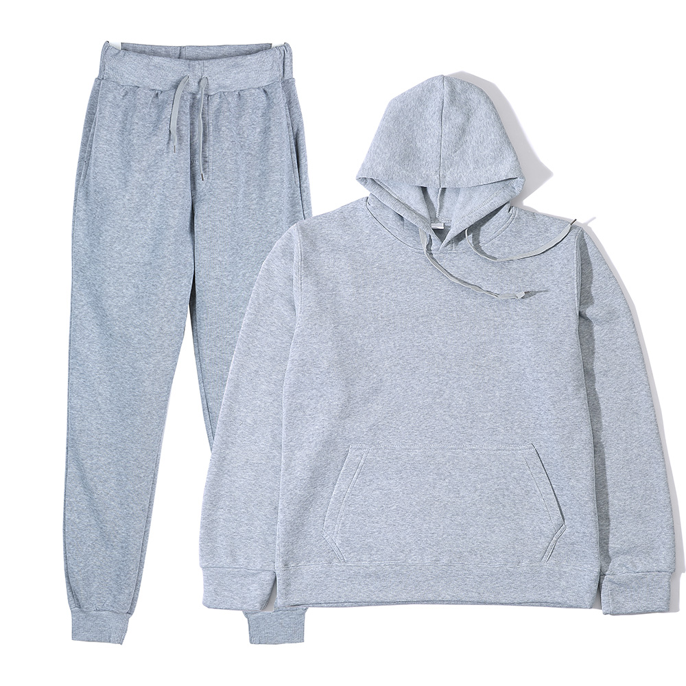 Women And Men Fashion - Unisex 2Pcs Sportswear Set Hooded Sweatshirt