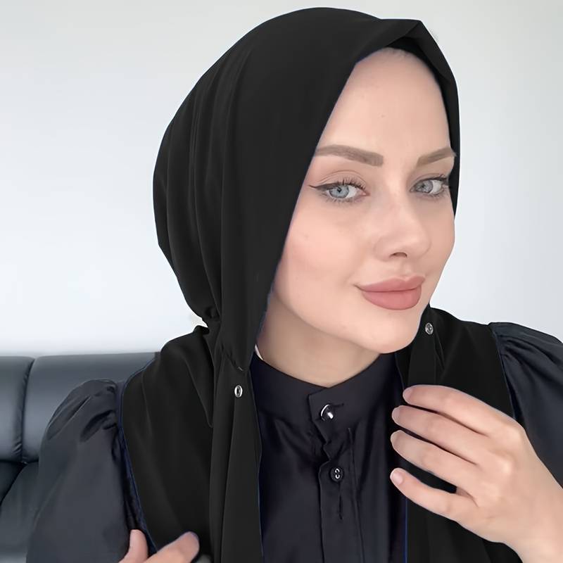 Women Fashion Hats - Muslim fashion simple solid color scarf