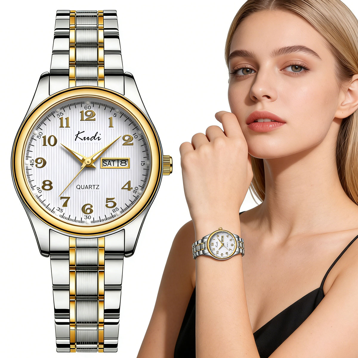 Women'S Fashion Digital Watch - Trendy Business Girls Watch Stainless Steel