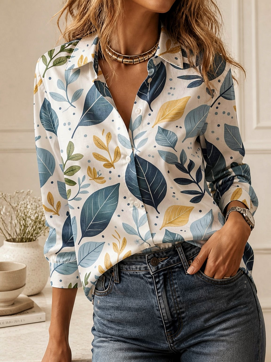 2026Stylish Loose Collared Shi - Women'S Fashion Tops recension och pris