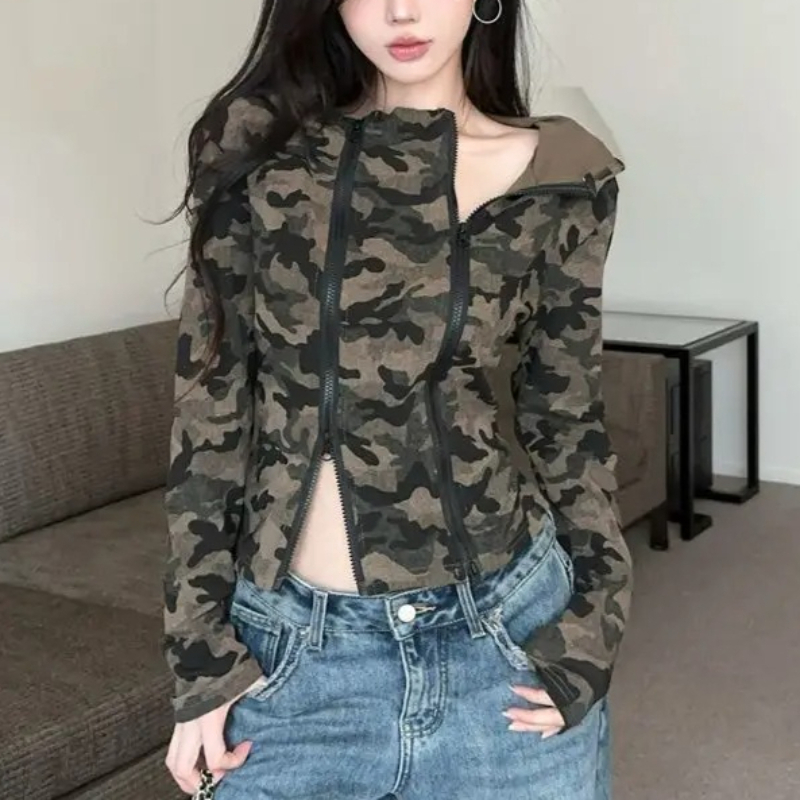 Women Camo Zip-up Hoodie Cropp - Women'S Fashion Zip Hoodie recension och pris