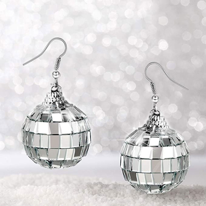 31BB Disco Ball Earrings Dangl - Women'S Fashion Of The 70S recension och pris