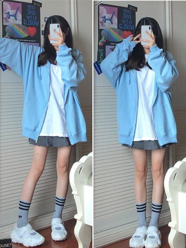 Oversized Hooded Sweatshirts K - Women'S Fashion Zip Hoodie recension och pris