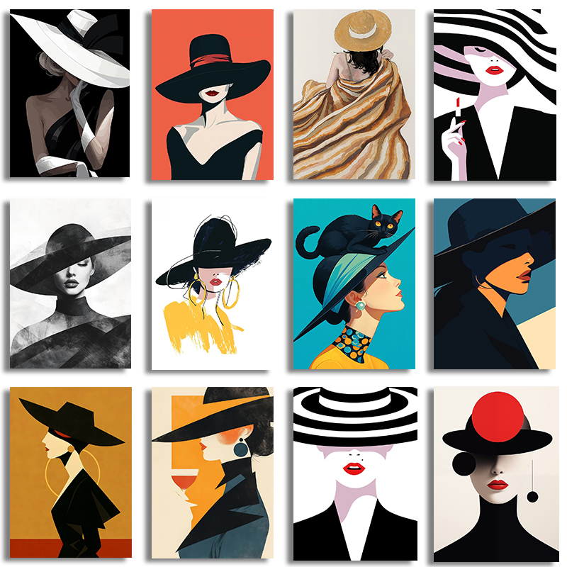 1pc frameless canvas Fashion B - Women Fashion Hats recension och pris