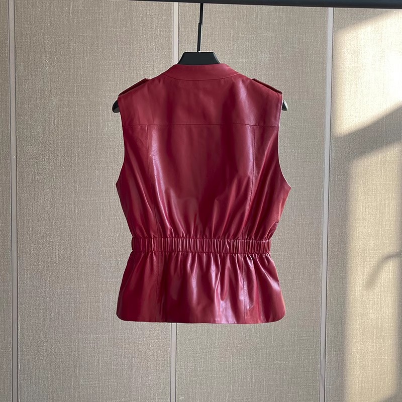Women's Red Genuine Leather Ve - Women'S Fashion Leather Jacket recension och pris