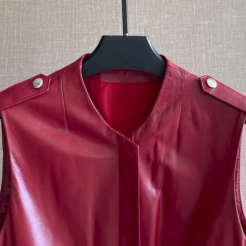 Women's Red Genuine Leather Ve - Women'S Fashion Leather Jacket recension och pris