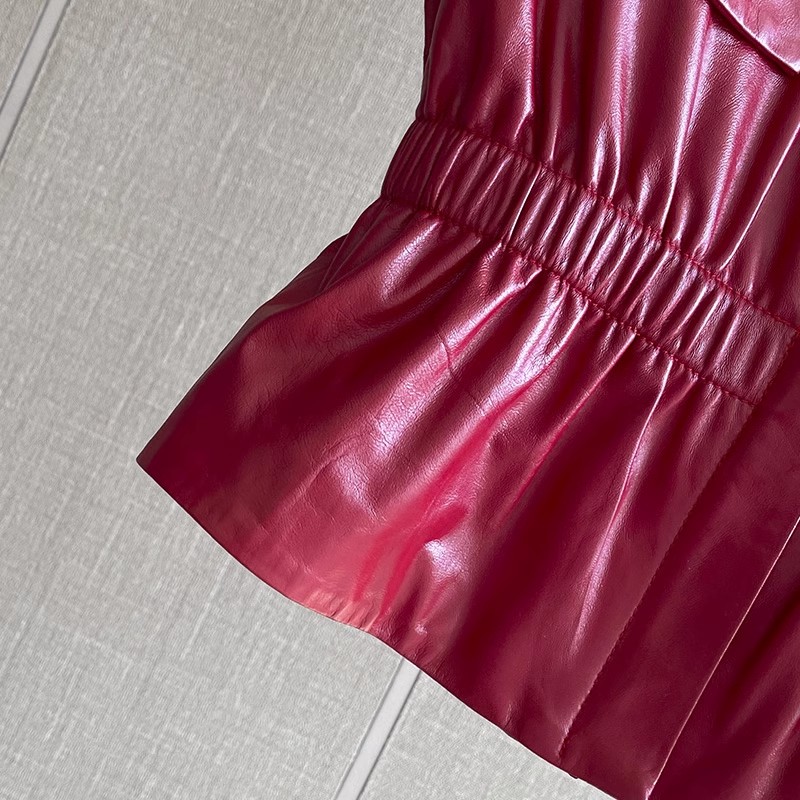 Women's Red Genuine Leather Ve - Women'S Fashion Leather Jacket recension och pris