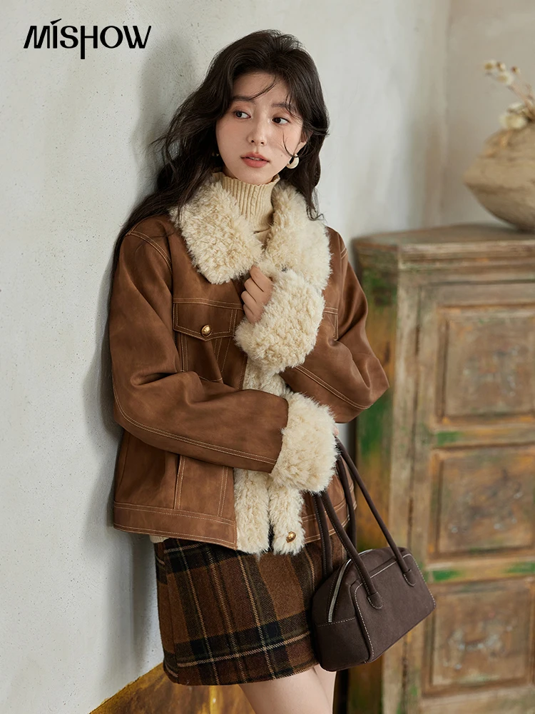 MISHOW Leather Fur Jacket Wome - Women'S Fashion Leather Jacket recension och pris