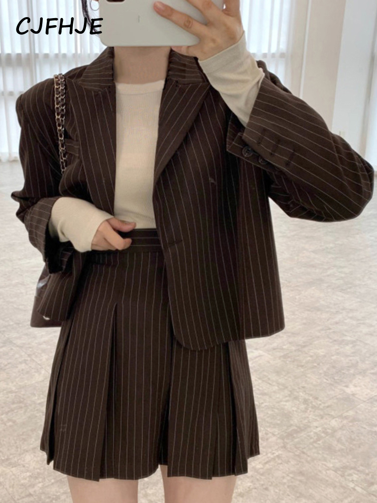 CJFHJE Fashion Stripe Blazer W - Women'S Fashion Leather Jacket recension och pris