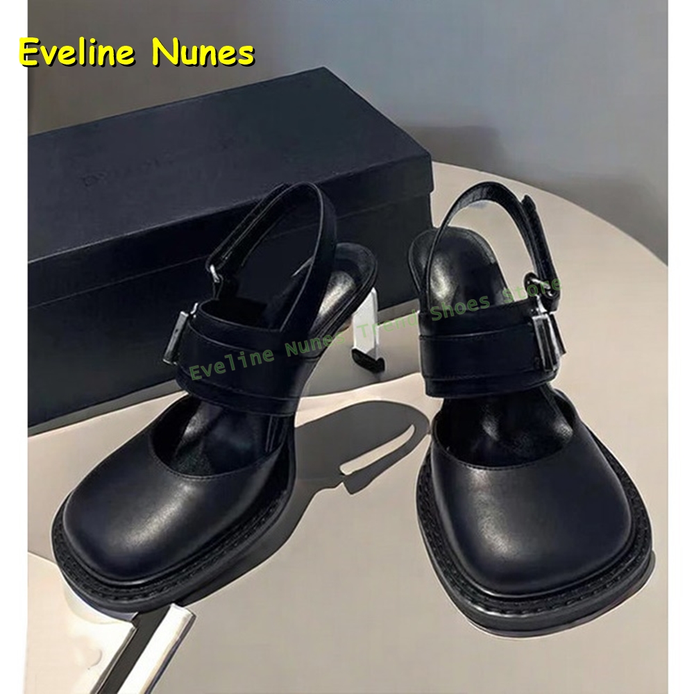 Women's Black Square Toe Buckl - Women'S Fashion Sandals recension och pris