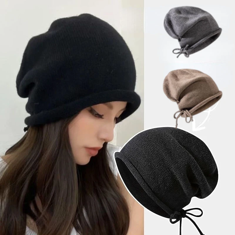 Knitted Bonnet Hoods Female Wi - Women Fashion Hats recension och pris