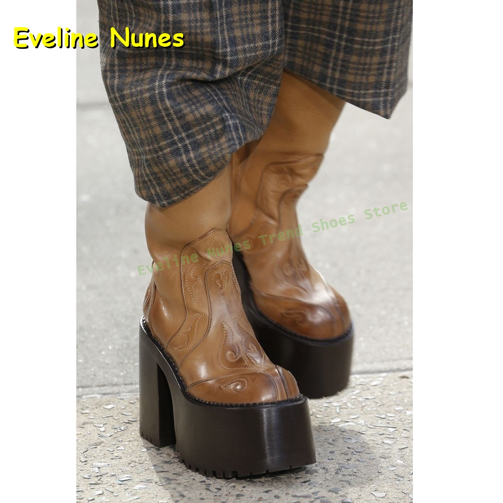 Embroidery Platform Knee High  - Women Fashion Trend 2025 recension och pris
