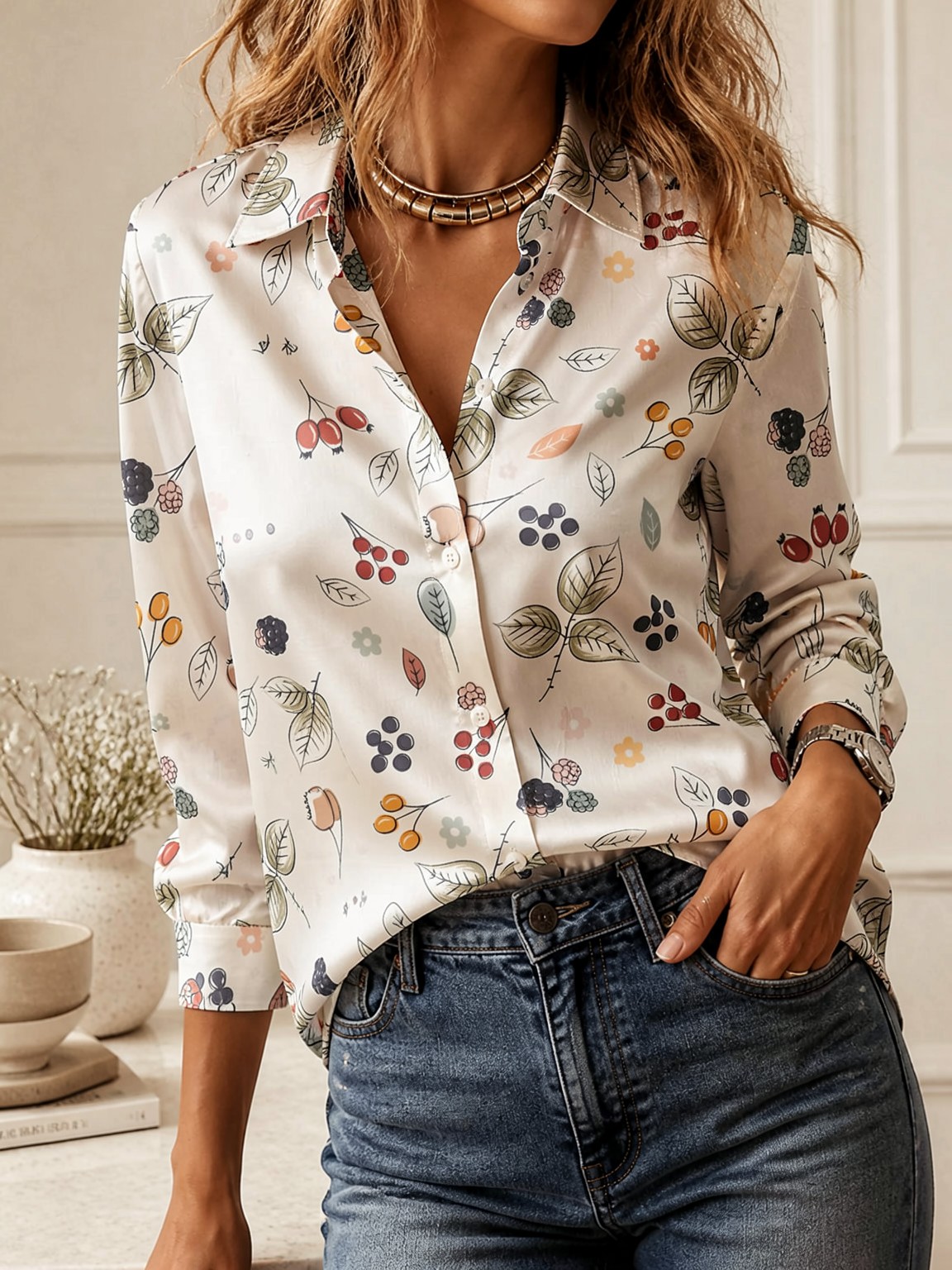 Elegant Long Sleeve Collared T - Women'S Fashion Tops recension och pris