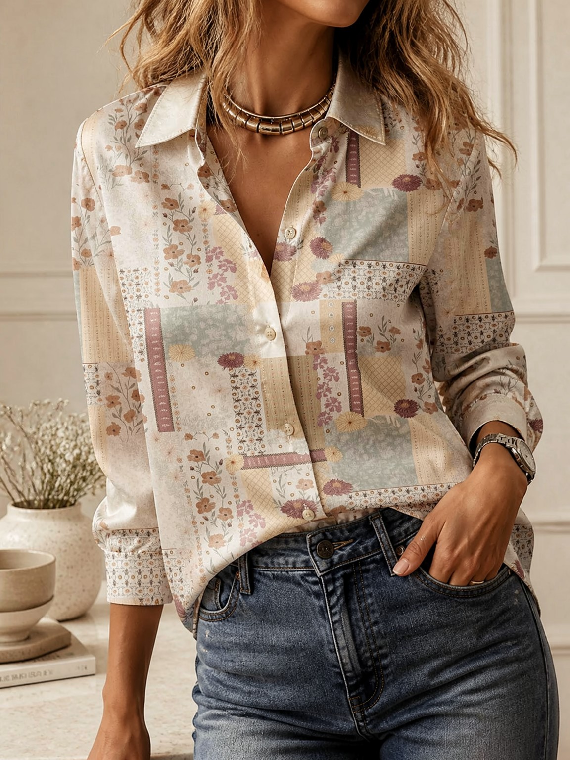 Elegant Long Sleeve Collared T - Women'S Fashion Tops recension och pris