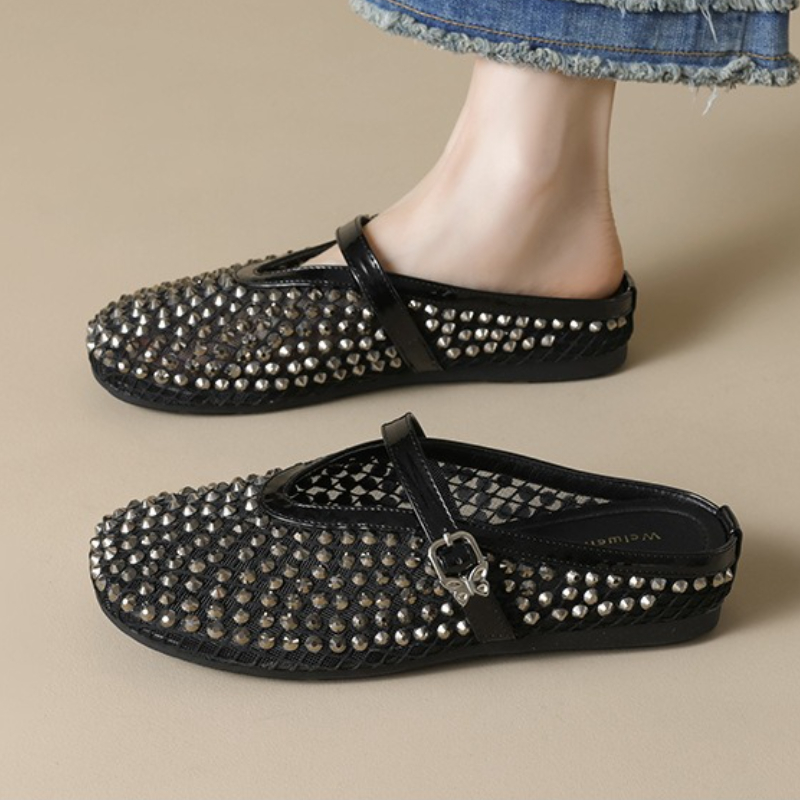Mesh Rhinestone Brand Slippers - Women'S Fashion Sandals recension och pris
