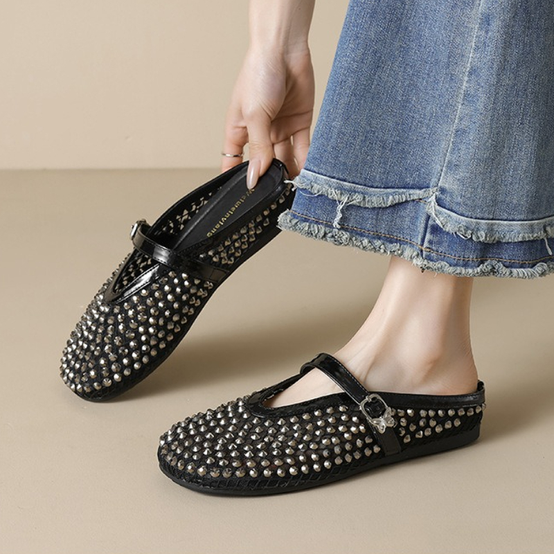 Mesh Rhinestone Brand Slippers - Women'S Fashion Sandals recension och pris
