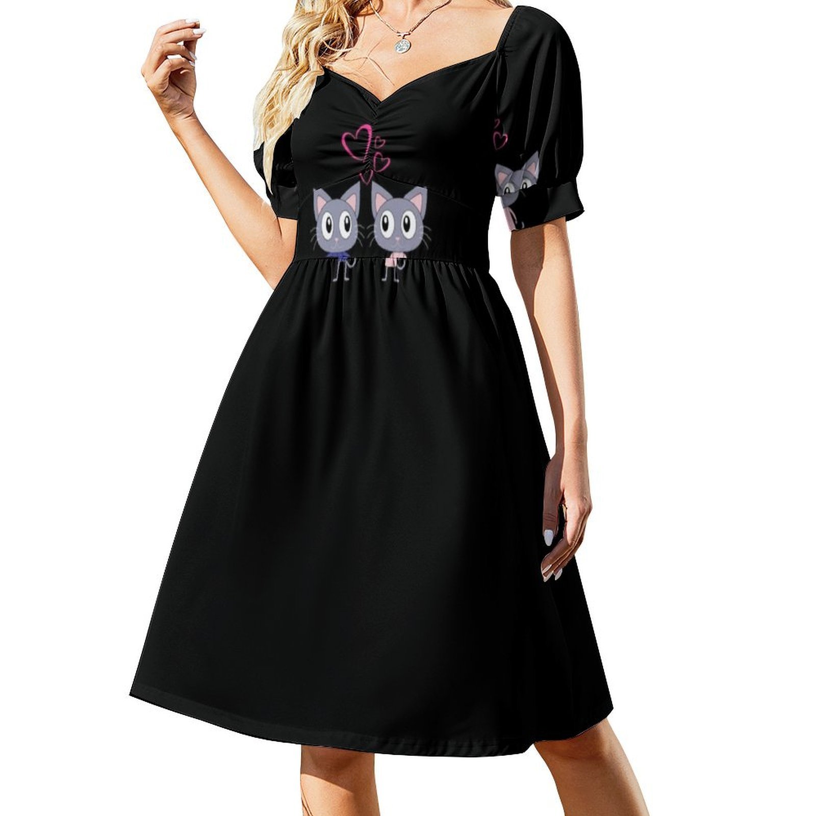 Cute Cats In Love Floral Smock - Smocked Dress Women recension och pris