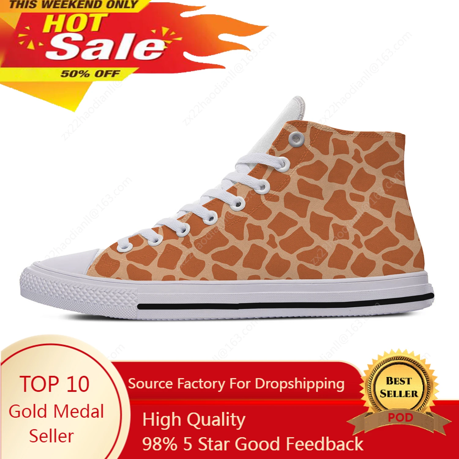 Giraffe Animal High Top Sneake - Women'S Fashion Running Shoes recension och pris