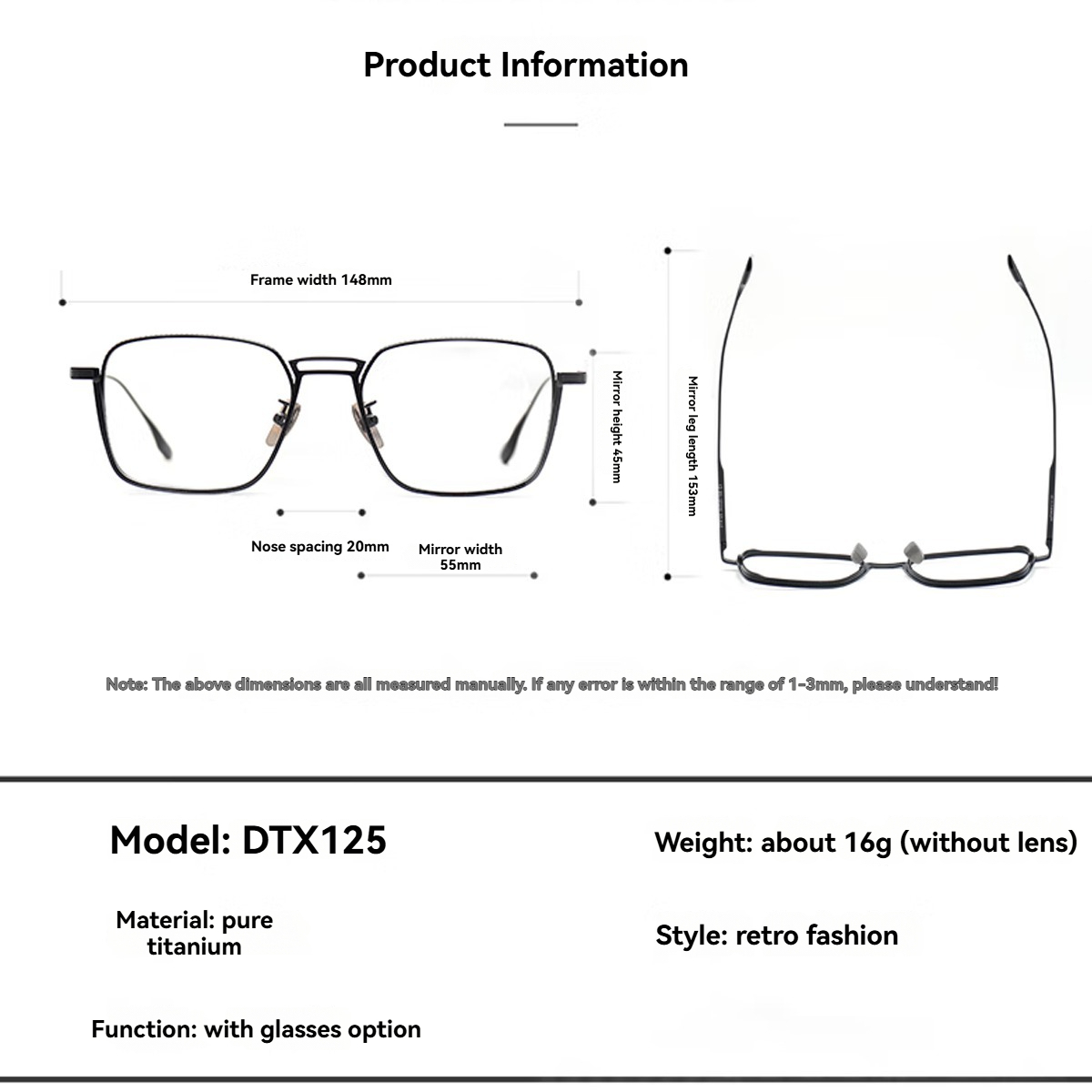 FYTOOMetal Frame Plain Eyeglas - Women'S Fashion Glasses Non Prescription recension och pris