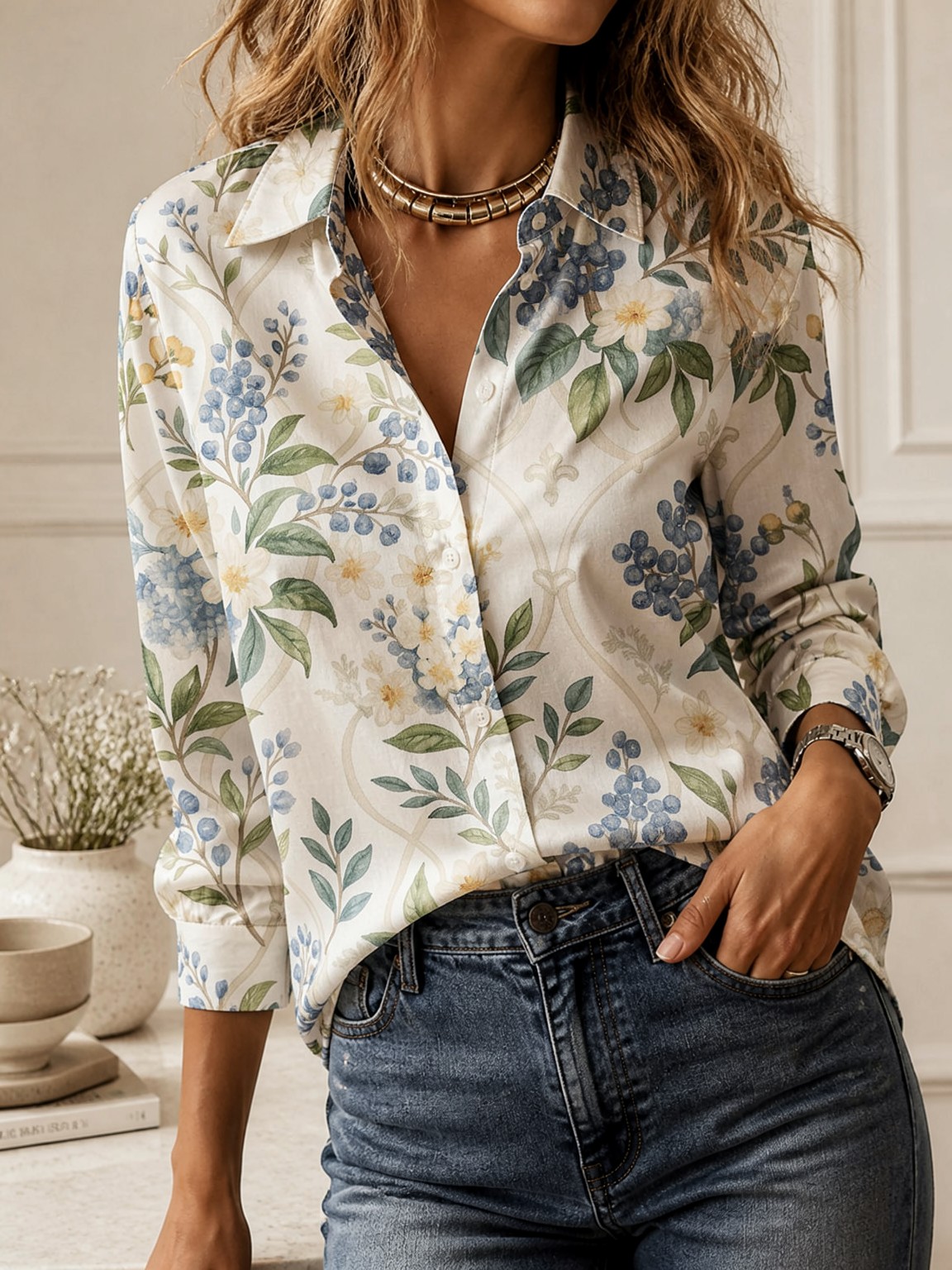Casual All-match Collared Blou - Women'S Fashion Tops recension och pris