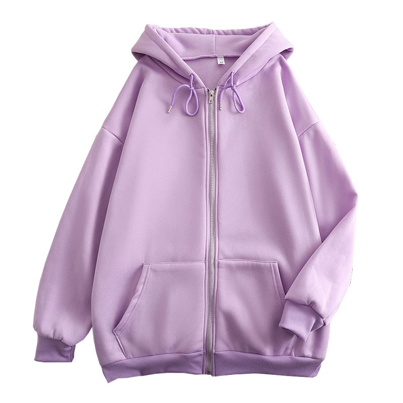 Spring and Autumn Zipper Solid - Women'S Fashion Zip Hoodie recension och pris