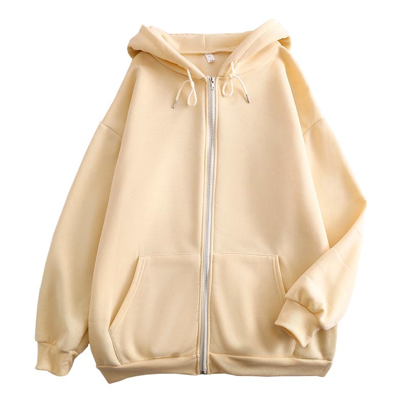 Spring and Autumn Zipper Solid - Women'S Fashion Zip Hoodie recension och pris