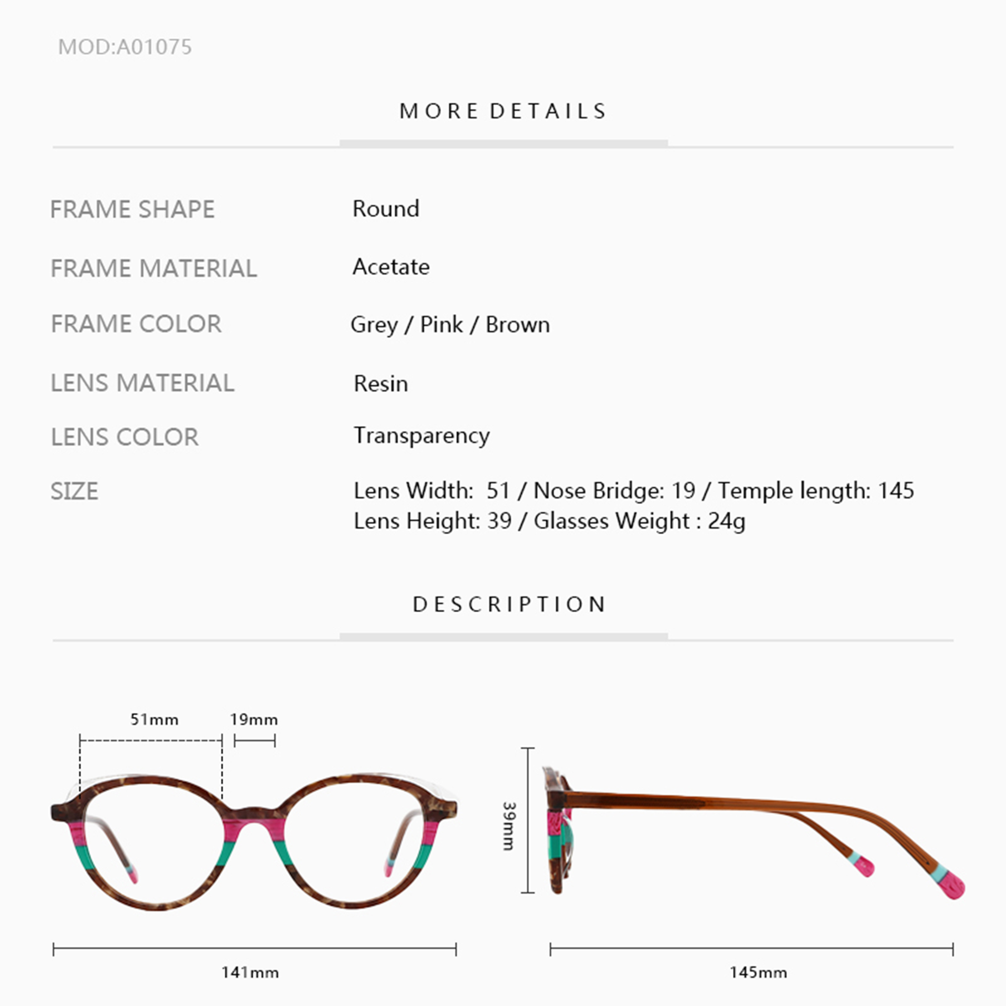 ZENOTTIC Design Women Oval Ace - Women'S Fashion Glasses Non Prescription recension och pris