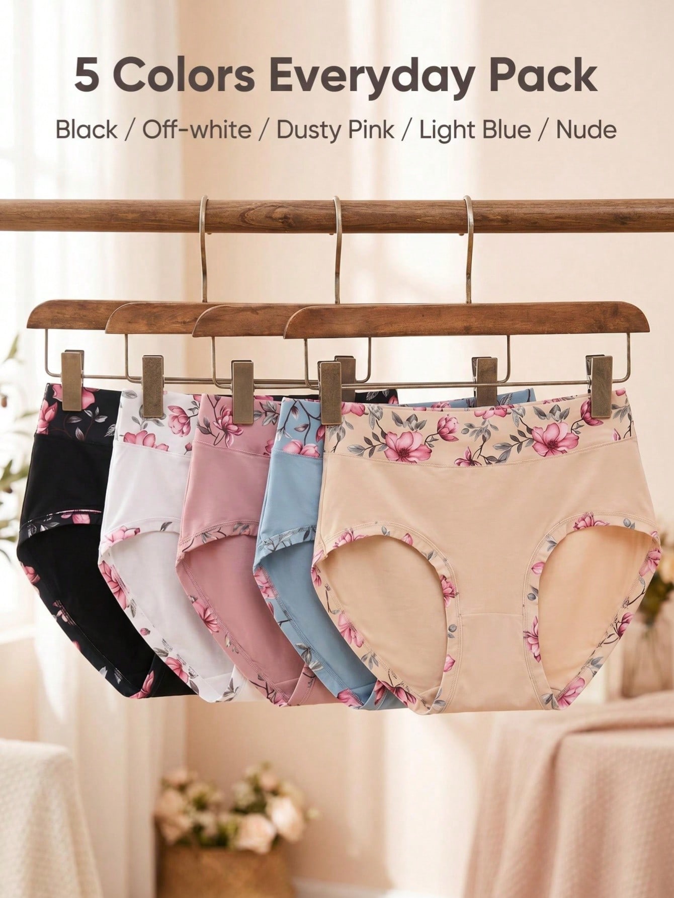 5PCS Plus Size Women's Flower  - Women'S Fashion Underwear recension och pris