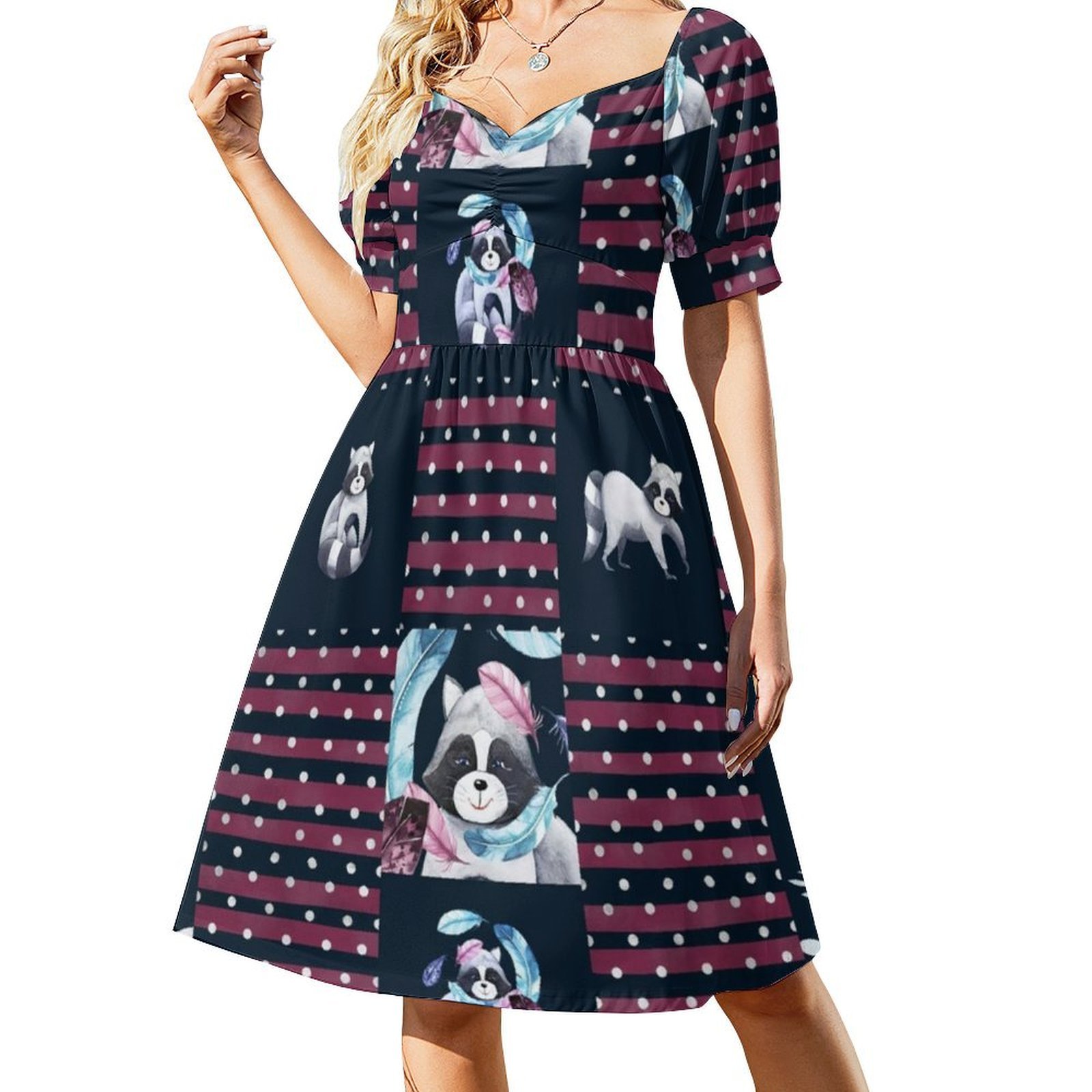 Raccoons Floral Feather Floral - Smocked Dress Women recension och pris
