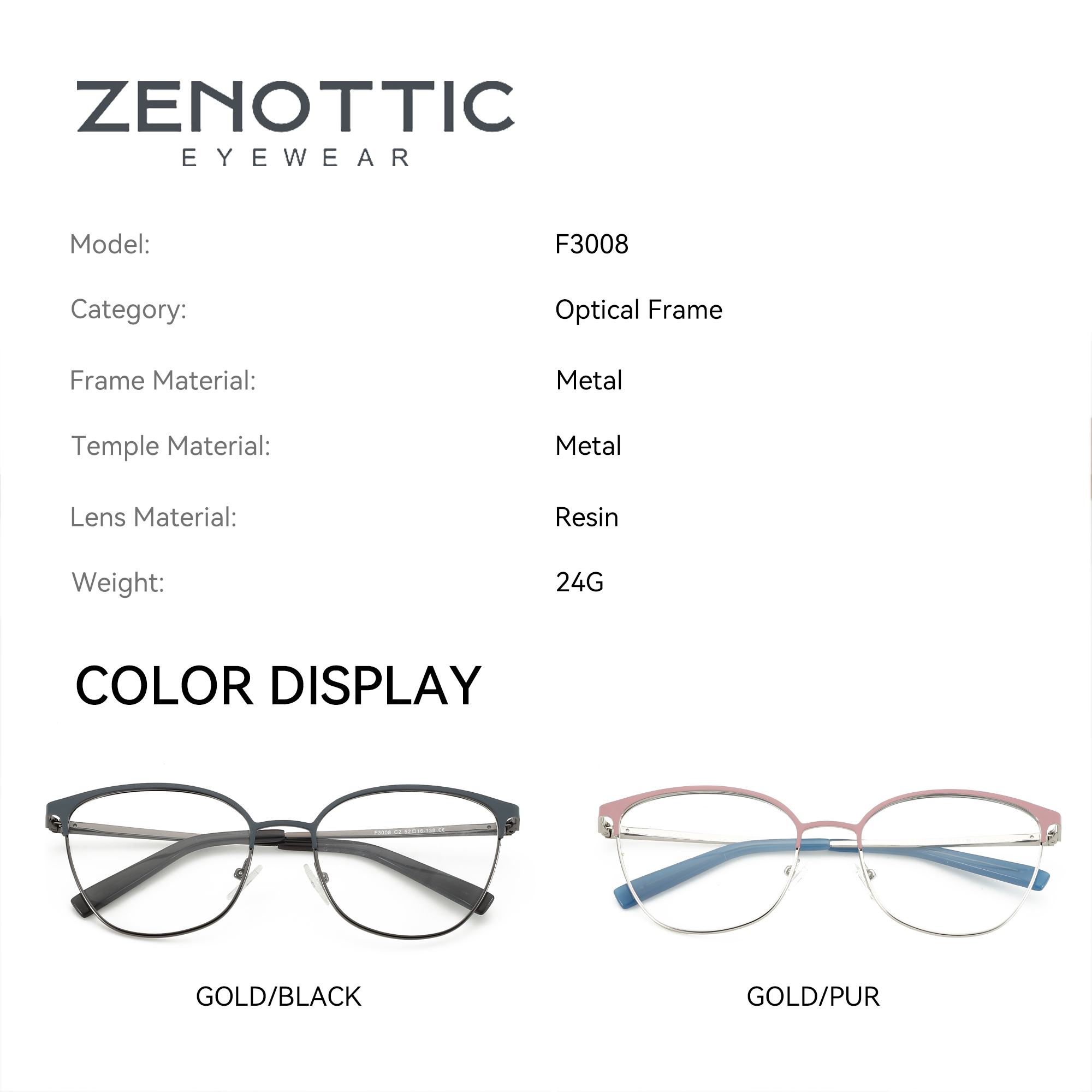 ZENOTTIC Fashion Square Optica - Women'S Fashion Glasses Non Prescription recension och pris