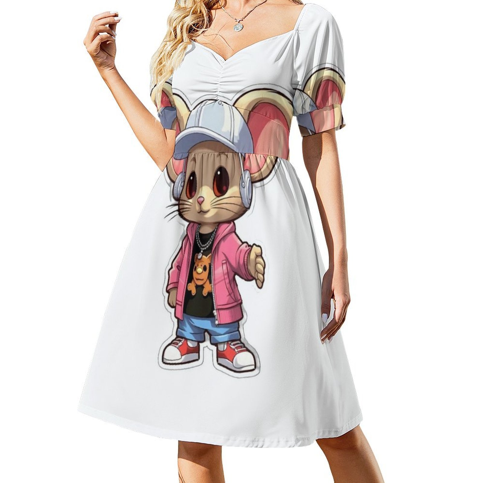 Kpop Hip Hop Mouse 3 Floral Sm - Smocked Dress Women recension och pris