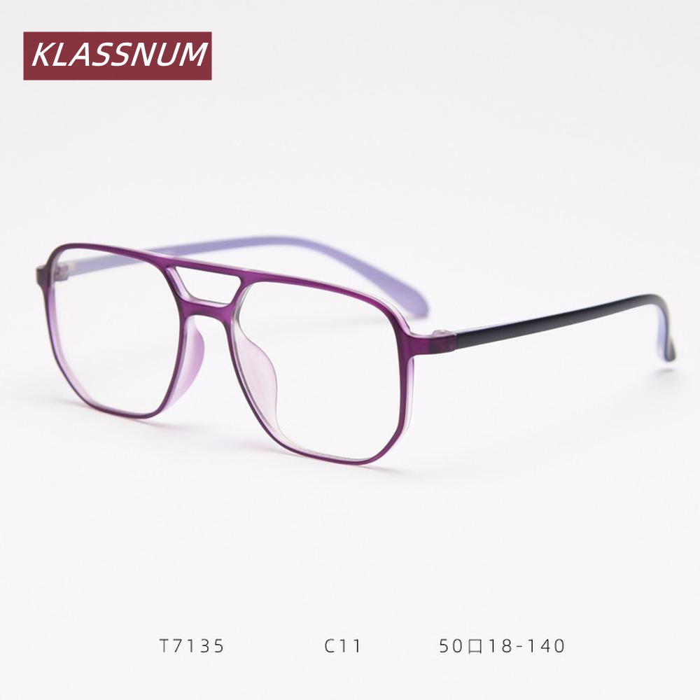 KLASSNUM Double Bridge Square  - Women'S Fashion Glasses Non Prescription recension och pris